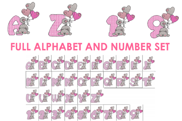 A-Z 1-9 Alphabet Number Embroidery Bundle