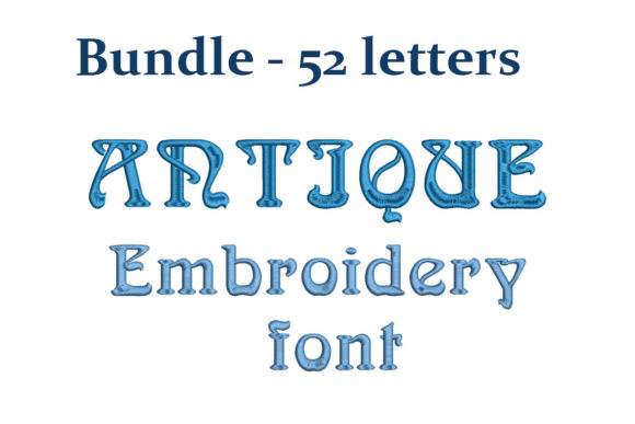 Antique Monogram Font Embroidery Bundle
