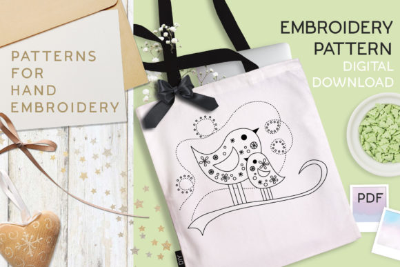 Charming Mom Birdie Embroidery for Holiday Gifts