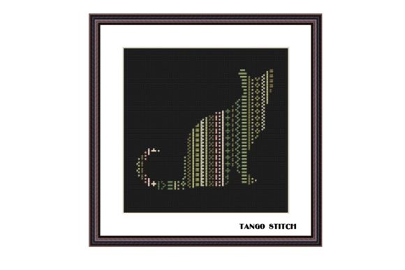 Charming Ornament Cat Cross Stitch Design