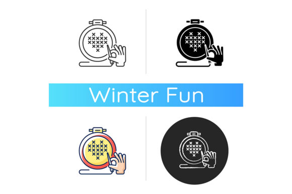 Cross Stitching Icon for Festive Apparel