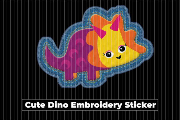 Cute Dino Embroidery Sticker: A Fun and Adorable Addition