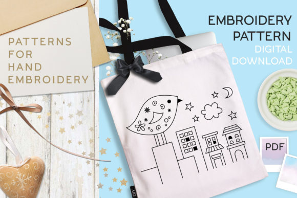 DIY Embroidery Bird City: A Charming Design for Merch