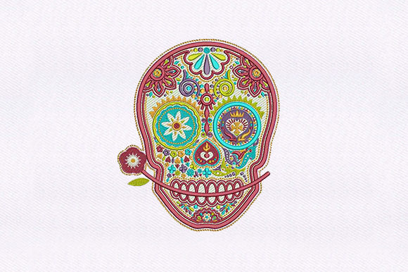 Funky Skull: A Bold and Quirky Embroidery Design