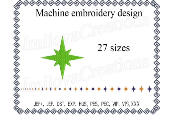 Green Star Embroidery: A Versatile Design for Business