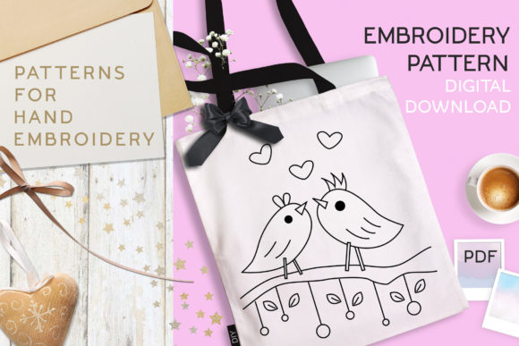 Love Birds Embroidery Pattern for Chic Apparel