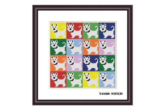 Puppy Pop Art Cross Stitch Embroidery