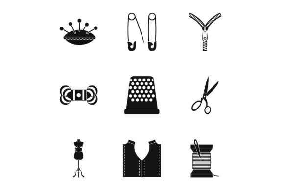 Simple Style Embroidery Kit Icons Set Review
