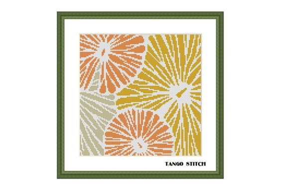 Yellow Orange Simple Embroidery Flower